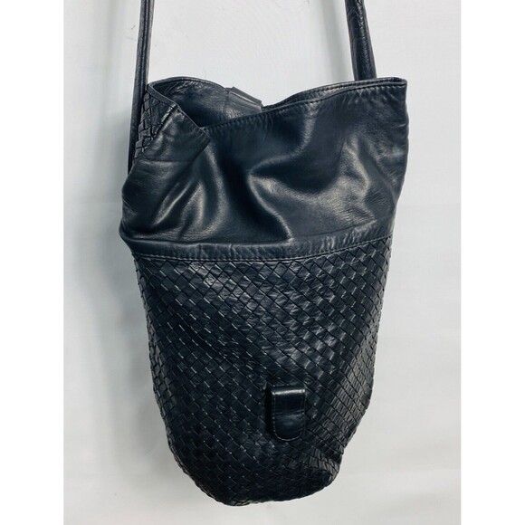 Cosci Vintage Handmade Woven Leather Bag Shoulder Bag Made in Italy Rare 12”x12” - Picture 3 of 6
